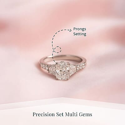 IGI Certified Radiant Cut Luxuriant Lab Grown Diamond E-F VS 2.00 ctw Radiant Empire Ring in 950 Platinum (Size 10.0)