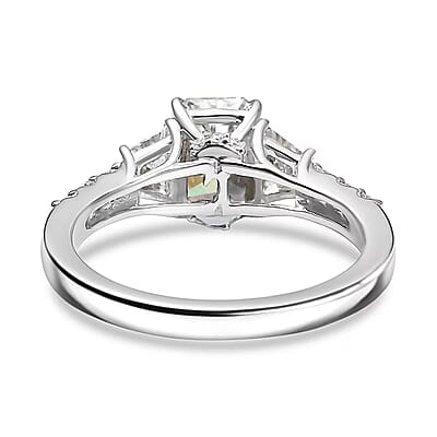 IGI Certified Radiant Cut Luxuriant Lab Grown Diamond E-F VS 2.00 ctw Radiant Empire Ring in 950 Platinum (Size 10.0)