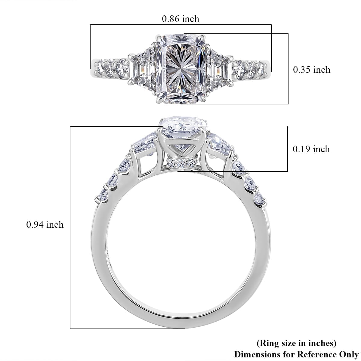 IGI Certified 950 Platinum Radiant Cut Luxuriant Lab Grown Diamond (E-F, VS) Halo Ring (Size 10.0) 2.00 ctw image number 5