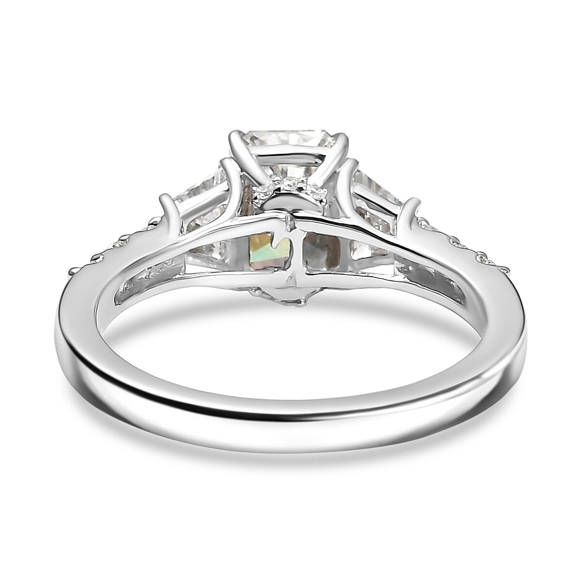 IGI Certified Radiant Cut Luxuriant Lab Grown Diamond E-F VS 2.00 ctw Radiant Empire Ring in 950 Platinum (Size 9.0) image number 4