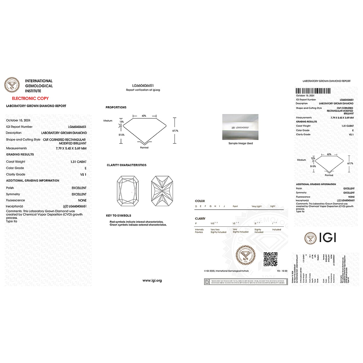 IGI Certified Radiant Cut Luxuriant Lab Grown Diamond E-F VS 2.00 ctw Radiant Empire Ring in 950 Platinum (Size 9.0) image number 6