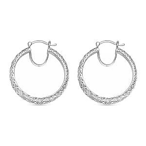 Mirage Collection Hoop Earrings in 10K White Gold 2.80 Grams (Del. in 10-12 Days)