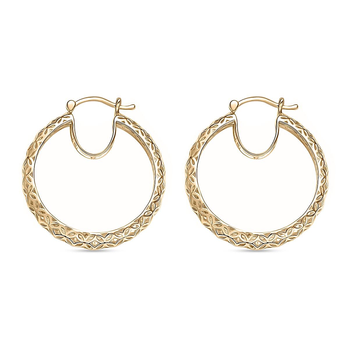 D'Joy Mirage Collection Hoop Earrings in 10K Yellow Gold 4 Grams