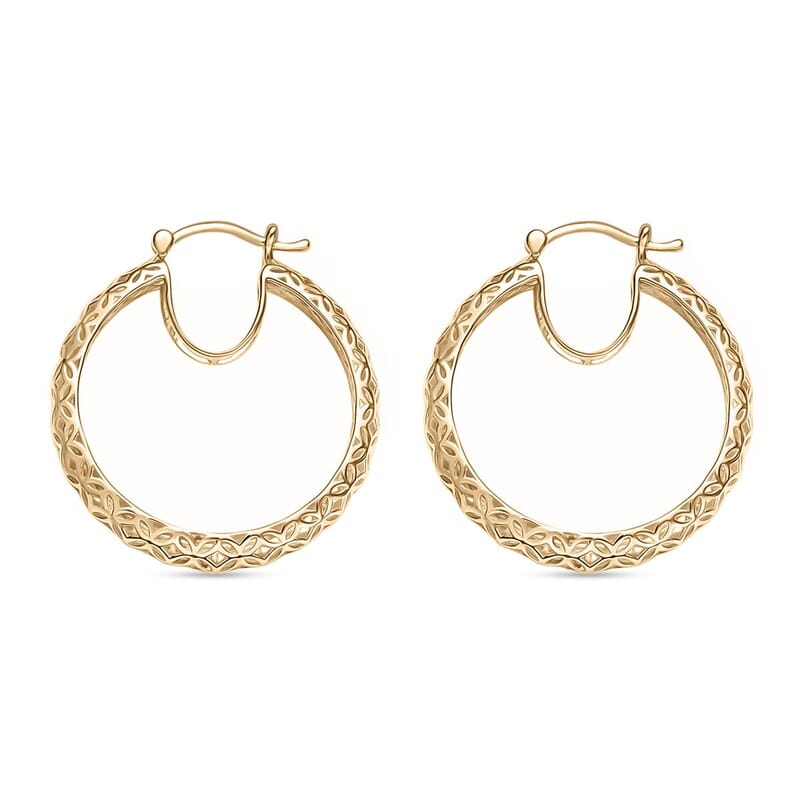 D'Joy Mirage Collection Hoop Earrings in 10K Yellow Gold 4 Grams