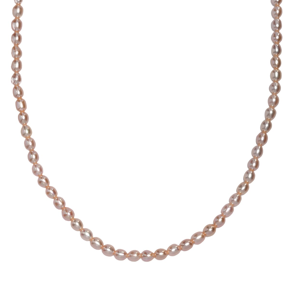 Pink Freshwater Pearl Oval Shape Necklace in 18K Vermeil Yellow Gold Over Sterling Silver 18 Inches image number 0
