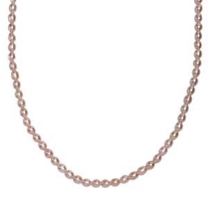 Pink Freshwater Pearl Oval Shape Necklace in 18K Vermeil Yellow Gold Over Sterling Silver 18 Inches