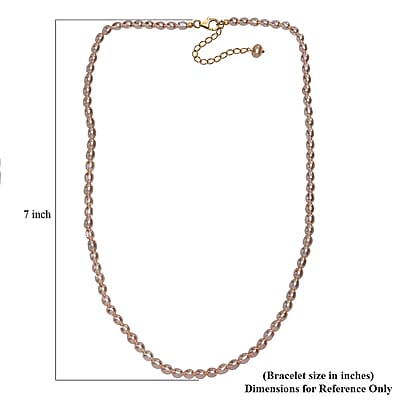 GCS Pink Freshwater Pearl Oval Shape Necklace in 18K Vermeil Yellow Gold Over Sterling Silver 18 Inches