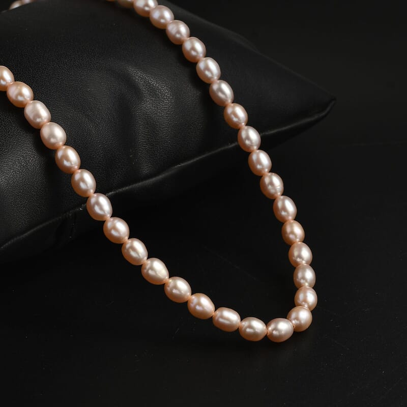 GCS Lavender Pearl Necklace (18 Inches) in 18K Vermeil Yellow Gold Over Sterling Silver