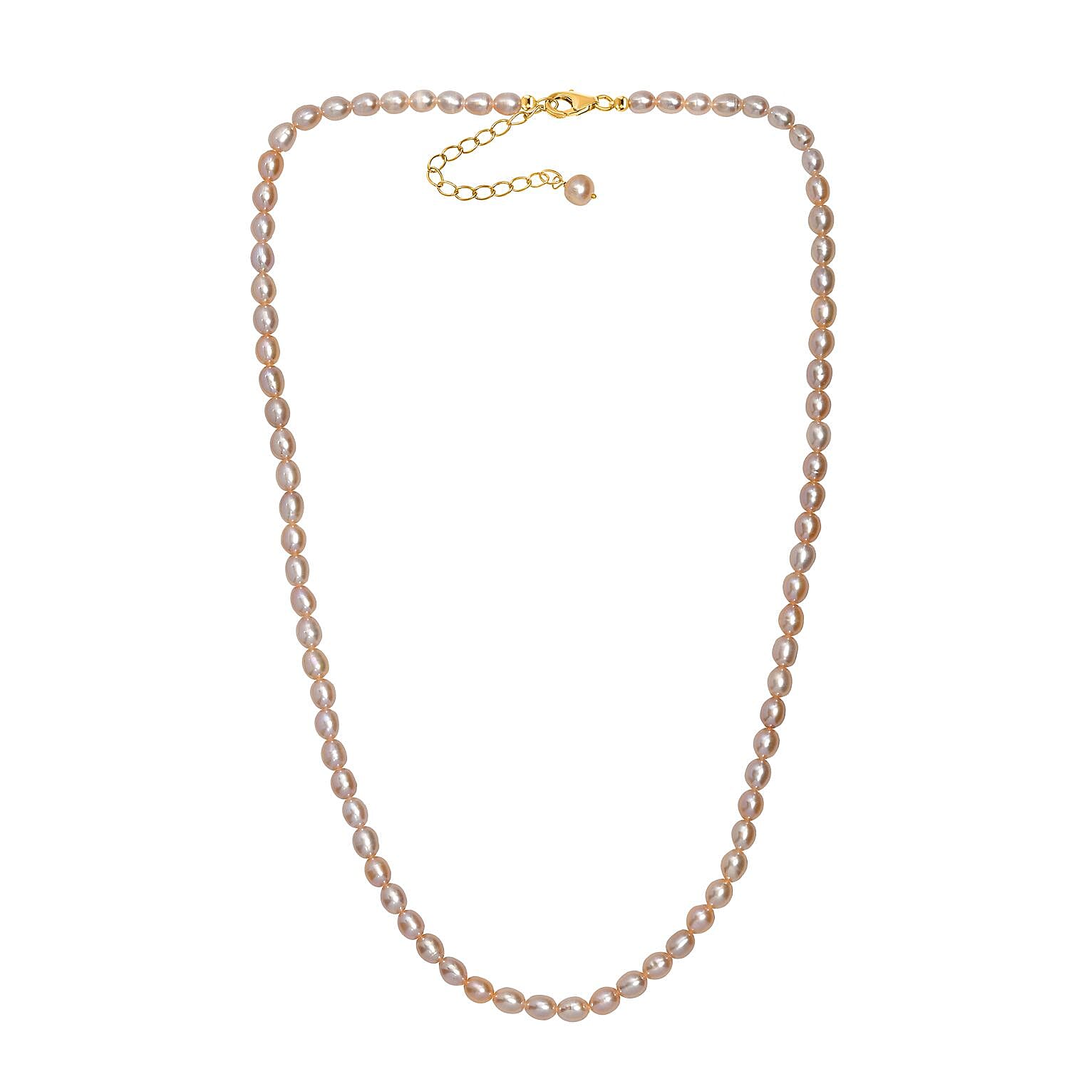 Lavender Pearl Necklace (18 Inches) in 18K Vermeil Yellow Gold Over Sterling Silver