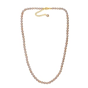 Lavender Pearl Necklace (18 Inches) in 18K Vermeil Yellow Gold Over Sterling Silver