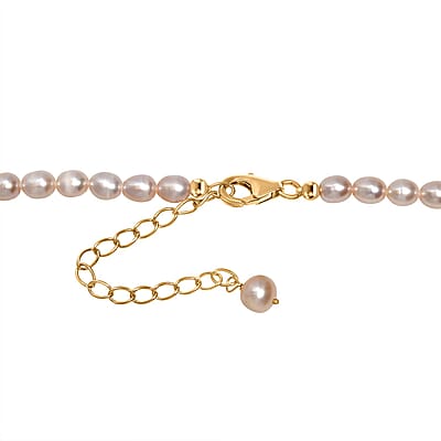 Lavender Pearl Necklace (18 Inches) in 18K Vermeil Yellow Gold Over Sterling Silver