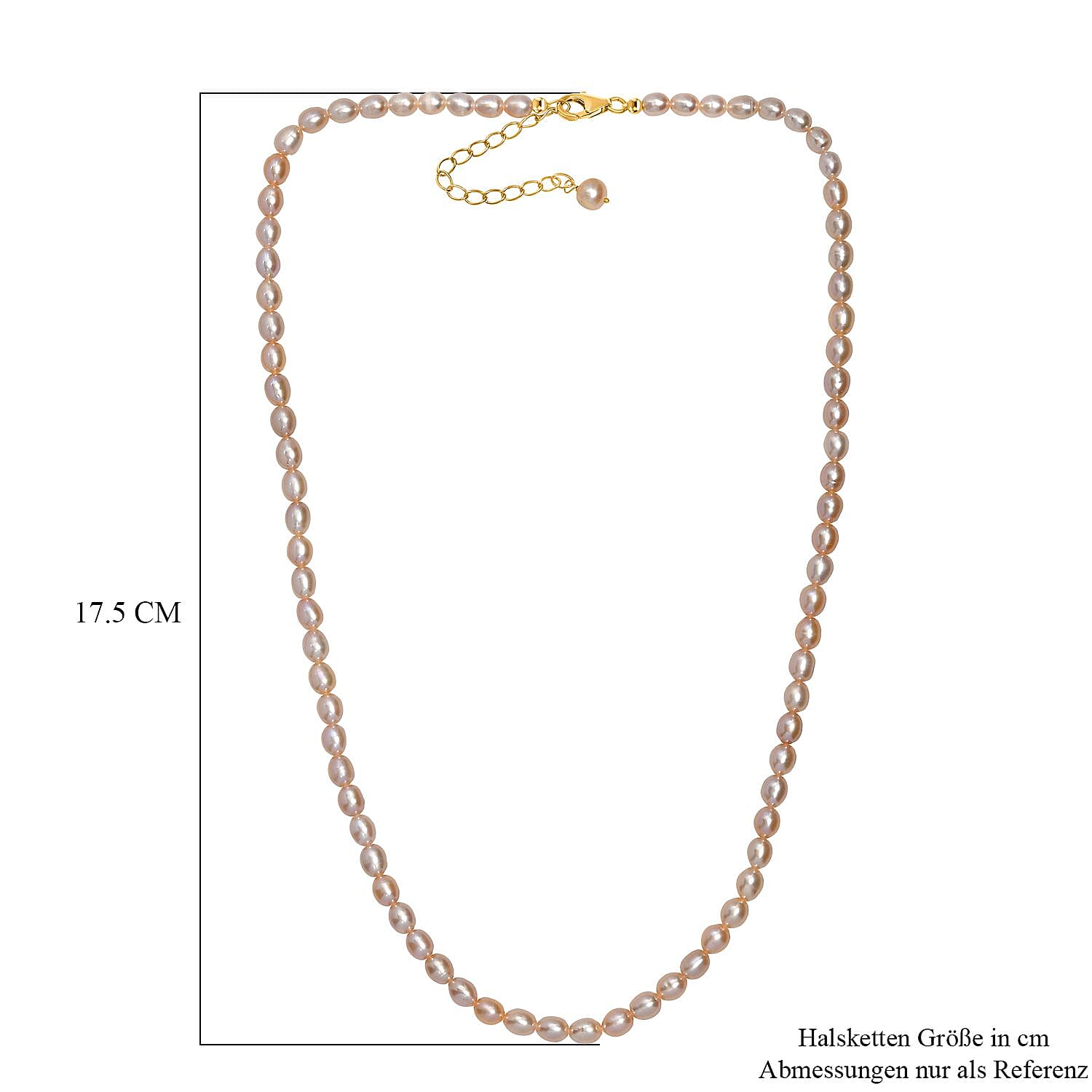 Lavender Pearl Necklace (18 Inches) in 18K Vermeil Yellow Gold Over Sterling Silver