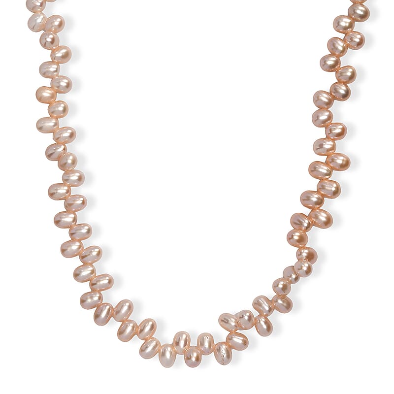 Pink Freshwater Pearl Dancing Bubbles Necklace in 18K Vermeil Yellow Gold Over Sterling Silver 18 Inches