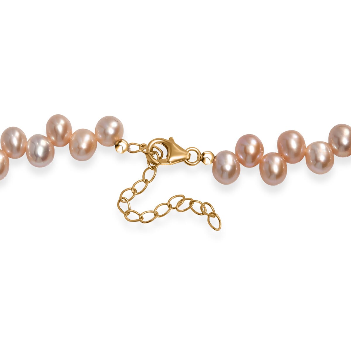 Pink Freshwater Pearl Fancy Necklace in 18K Vermeil Yellow Gold Over Sterling Silver 18 Inches image number 4