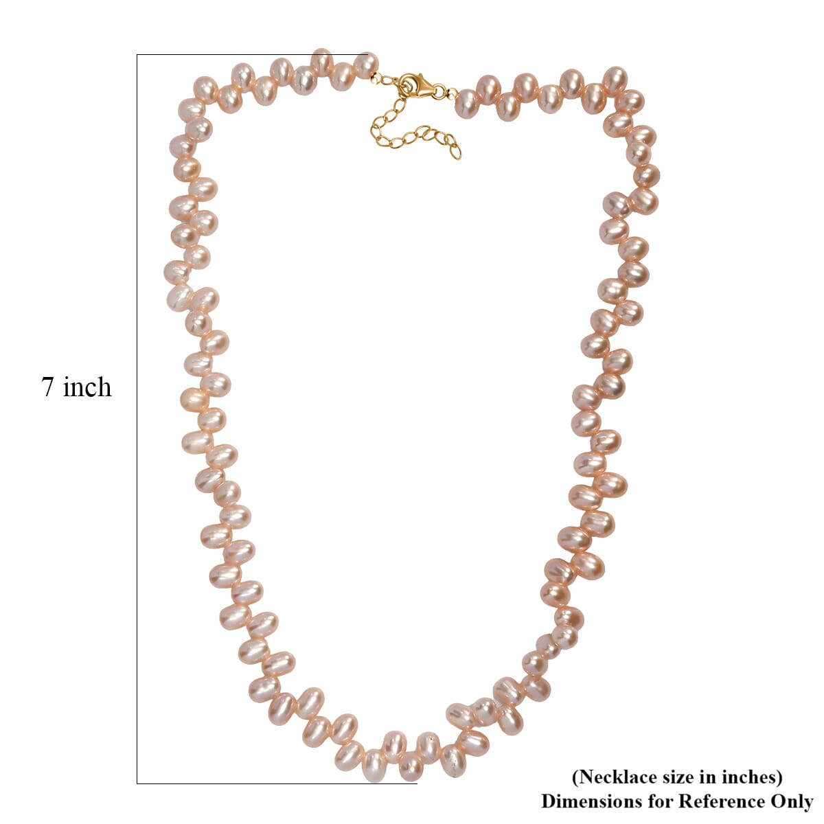Pink Freshwater Pearl Fancy Necklace in 18K Vermeil Yellow Gold Over Sterling Silver 18 Inches image number 5