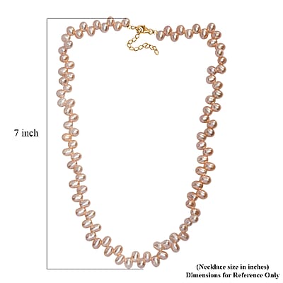 Pink Freshwater Pearl Dancing Bubbles Necklace in 18K Vermeil Yellow Gold Over Sterling Silver 18 Inches
