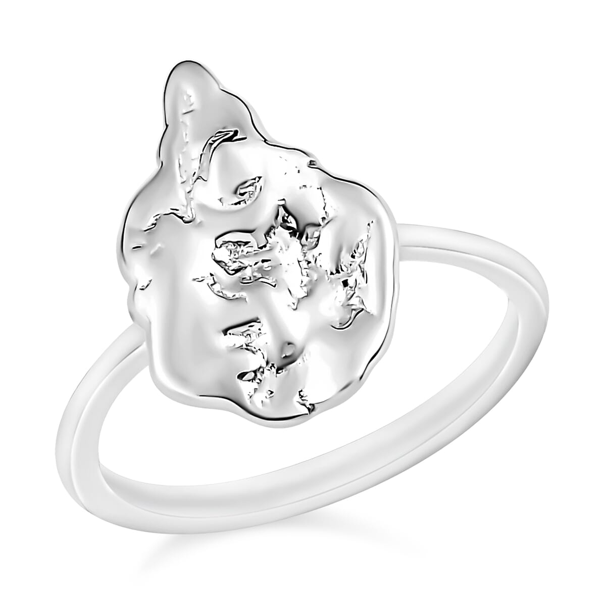 Nugget Ring in 10K White Gold (Size 10.0) 2.70 Grams image number 0