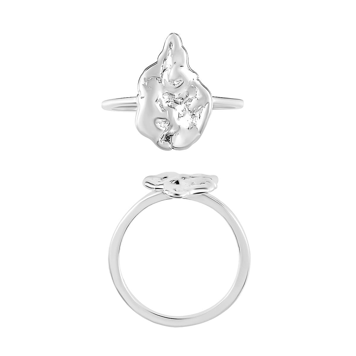 D'Joy Nugget Ring in 10K White Gold (Size 10.0) 3.25 Grams (Del. in 10-12 Days)