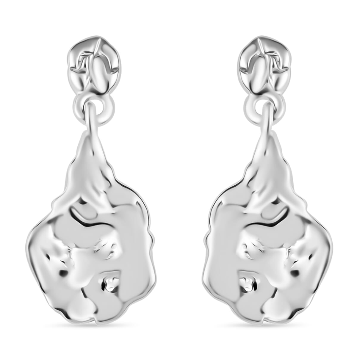 Nugget Earrings in 10K White Gold 2 Grams image number 0