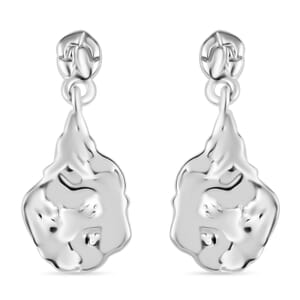 Nugget Earrings in 10K White Gold 2 Grams
