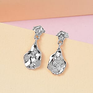 Nugget Earrings in 10K White Gold 2 Grams (Del. in 10-12 Days)