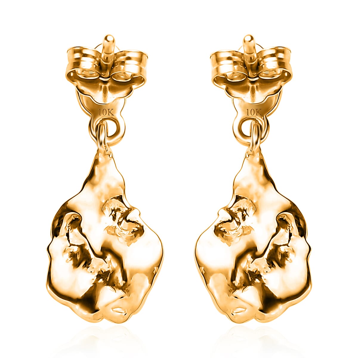 Nugget Earrings in 10K Yellow Gold 2 Grams (Del. in 10-12 Days) image number 3