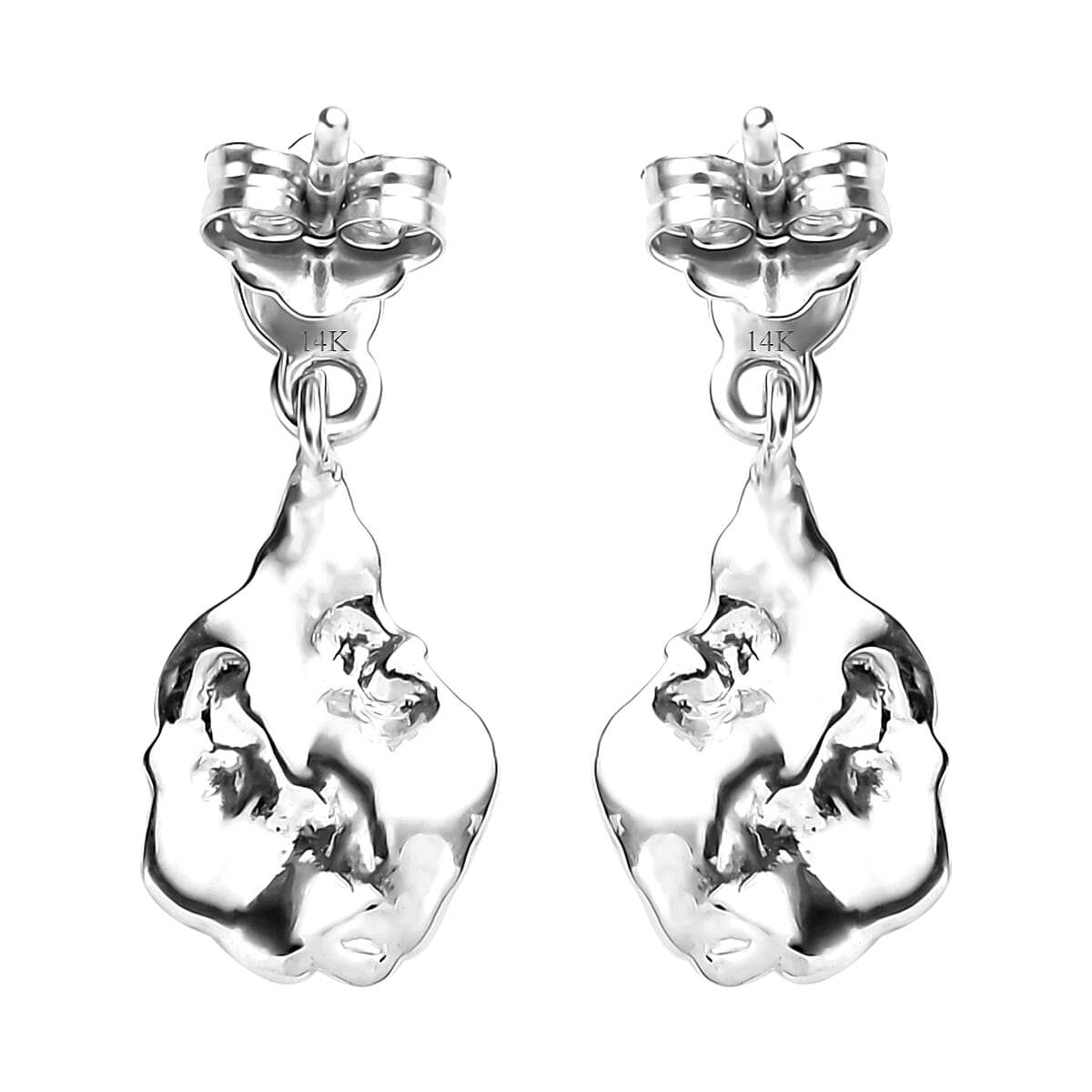 Nugget Earrings in 14K White Gold 2.20 Grams (Del. in 10-12 Days) image number 3