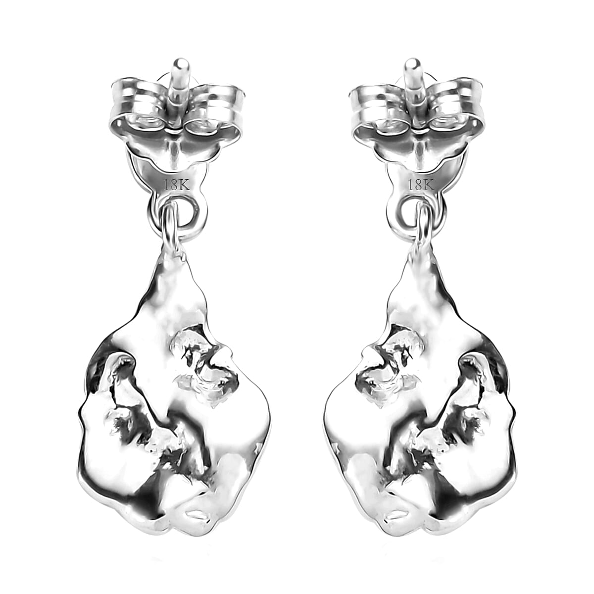 Nugget Earrings in 18K White Gold 2.50 Grams (Del. in 10-12 Days) image number 3