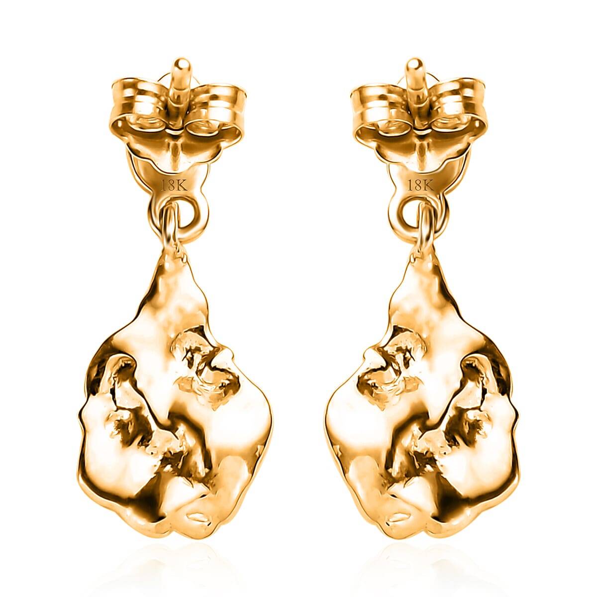 Nugget Earrings in 18K Yellow Gold 2.50 Grams (Del. in 10-12 Days) image number 3