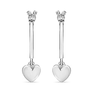 Heart Hoop Earrings in 10K White Gold 3.80 Grams (Del. in 10-12 Days)