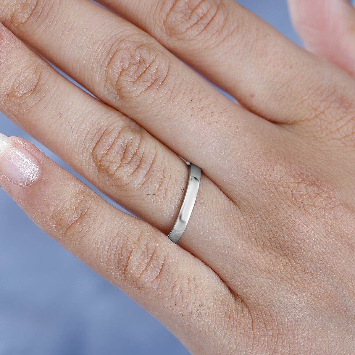 Band Ring in 14K White Gold (Size 5.0) 3.50 Grams (Del. in 10-12 Days) image number 1