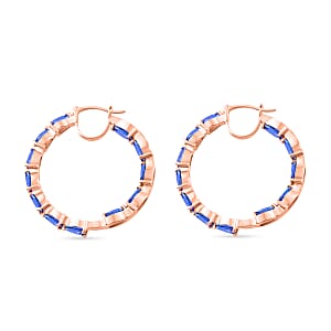 D'Joy Tanzanite 10.08 ctw Inside-out Hoop Earrings in 18K Vermeil Rose Gold Over Sterling Silver (Del. in 10-12 Days)