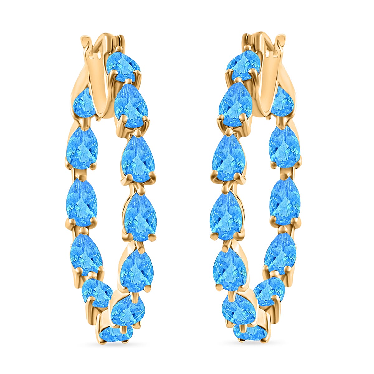 Tanzanite 10.08 ctw Inside-out Hoop Earrings in 18K Vermeil Rose Gold Over Sterling Silver