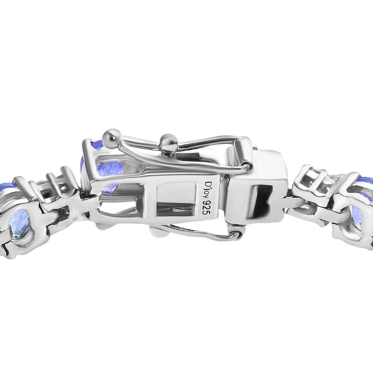 D'Joy Tanzanite and White Zircon Bracelet in Rhodium Over Sterling Silver (7.25 In) 10.85 ctw image number 2