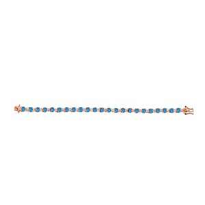 Malgache Neon Apatite and White Zircon 10.85 ctw Bracelet in 18K Vermeil Rose Gold Over Sterling Silve (6.50 In)  (Del. in 10-12 Days)