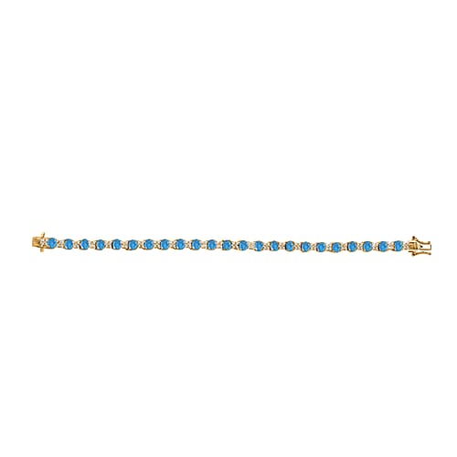 Neon Apatite / Yellow Gold Over Sterling Silver / 6.5 Inches - Product card gallery slide 4 (9432780669183)