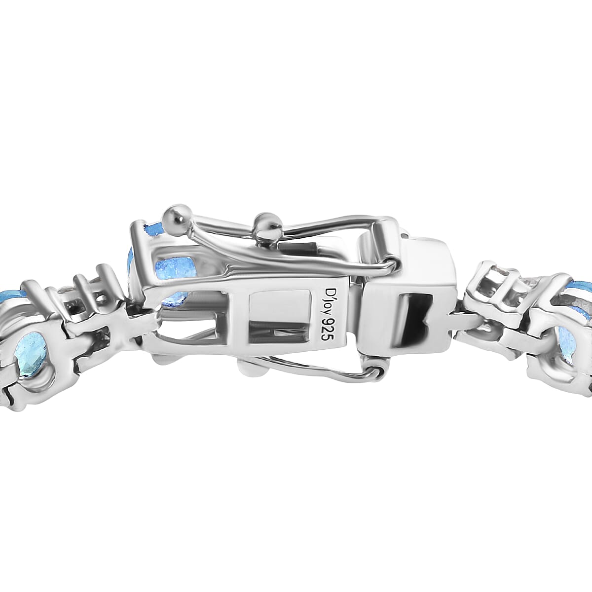 Malgache Neon Apatite and White Zircon 10.85 ctw Bracelet in Rhodium Over Sterling Silve (6.50 In)  (Del. in 10-12 Days) image number 2