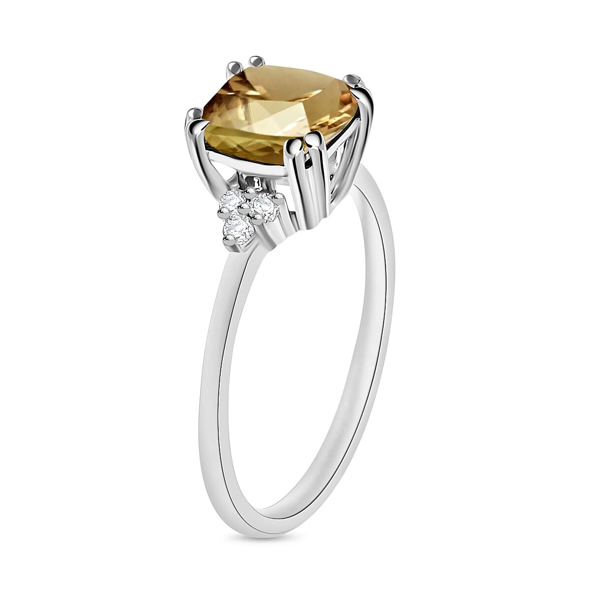 Luxoro AAA Turkizite and G-H I2 Diamond 1.49 ctw Ring in 14K White Gold (Size 10.0) image number 1