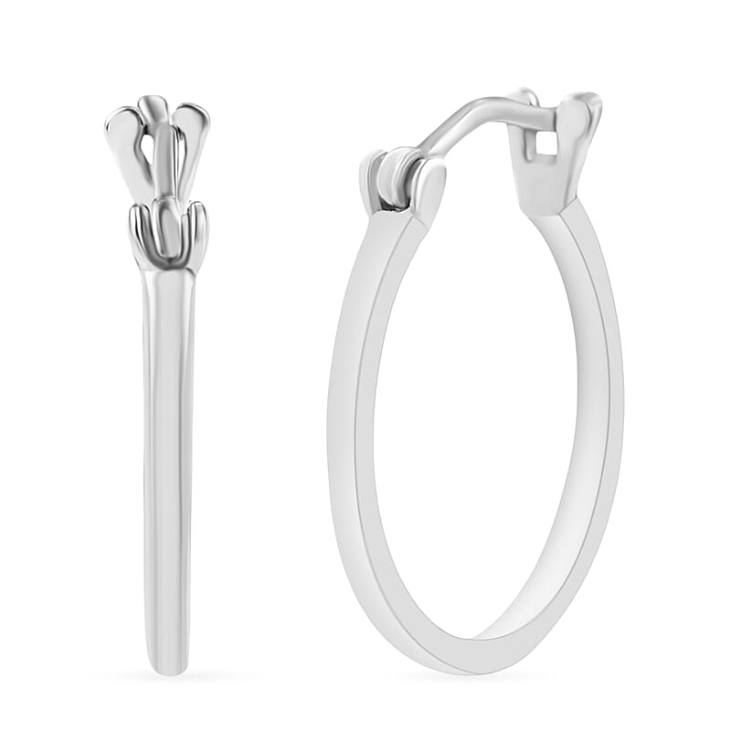 D'Joy Hoop Earrings in 10K White Gold 2.9 Grams
