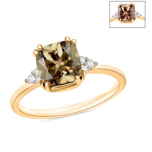 Luxoro AAA Turkizite and G-H I2 Diamond 1.49 ctw Ring in 14K Yellow Gold (Size 10.0)