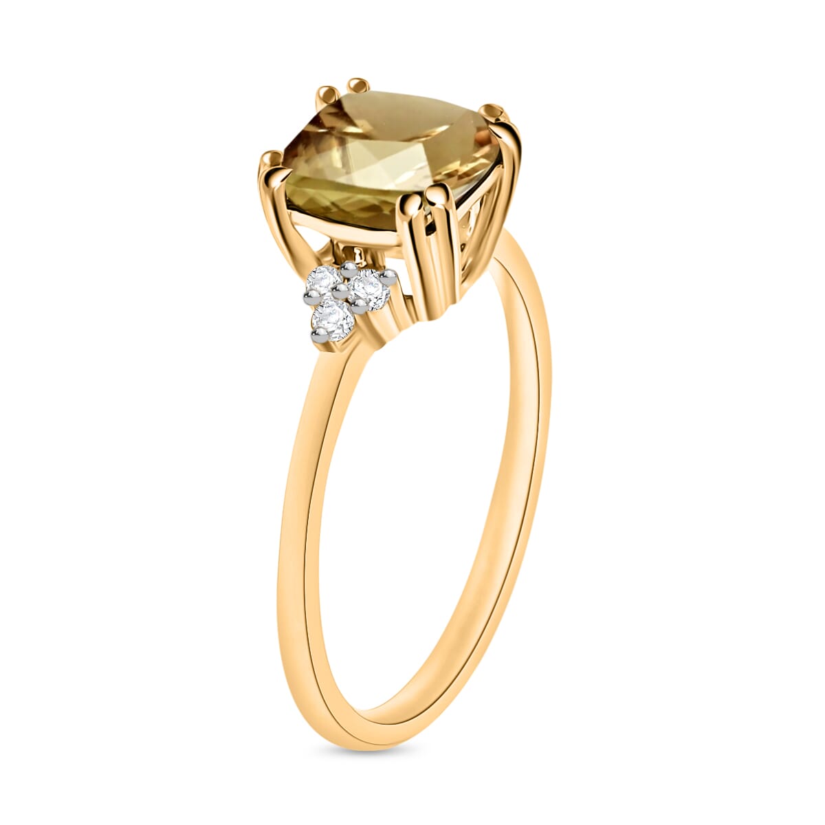 Luxoro AAA Turkizite and Diamond G-H I2 Ring in 14K Yellow Gold (Size 10.0) 1.49 ctw image number 2