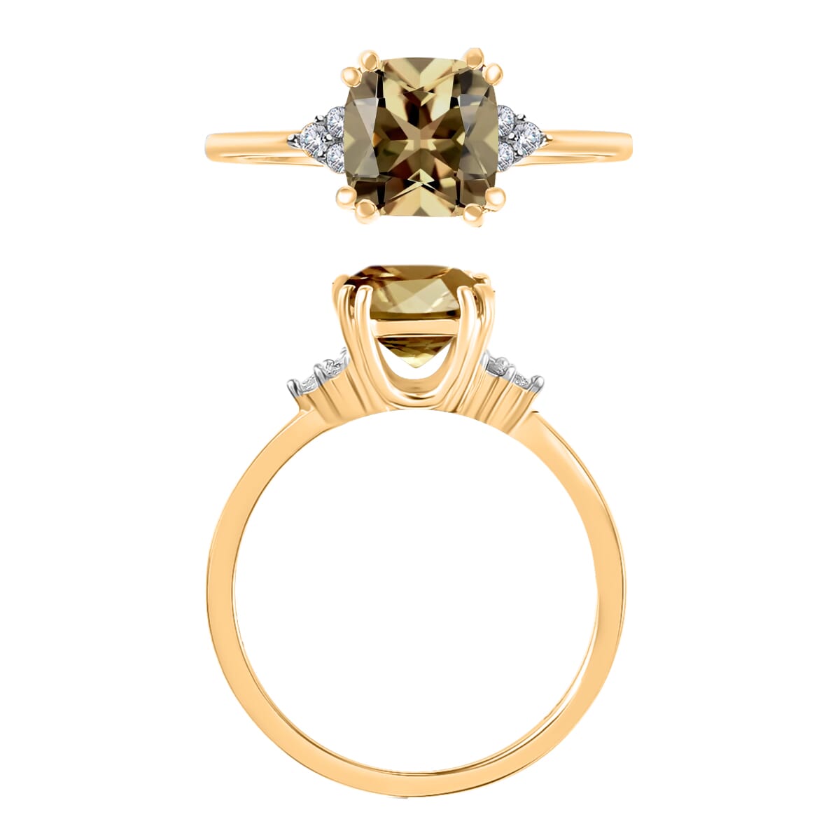 Luxoro AAA Turkizite and Diamond G-H I2 Ring in 14K Yellow Gold (Size 10.0) 1.49 ctw image number 3