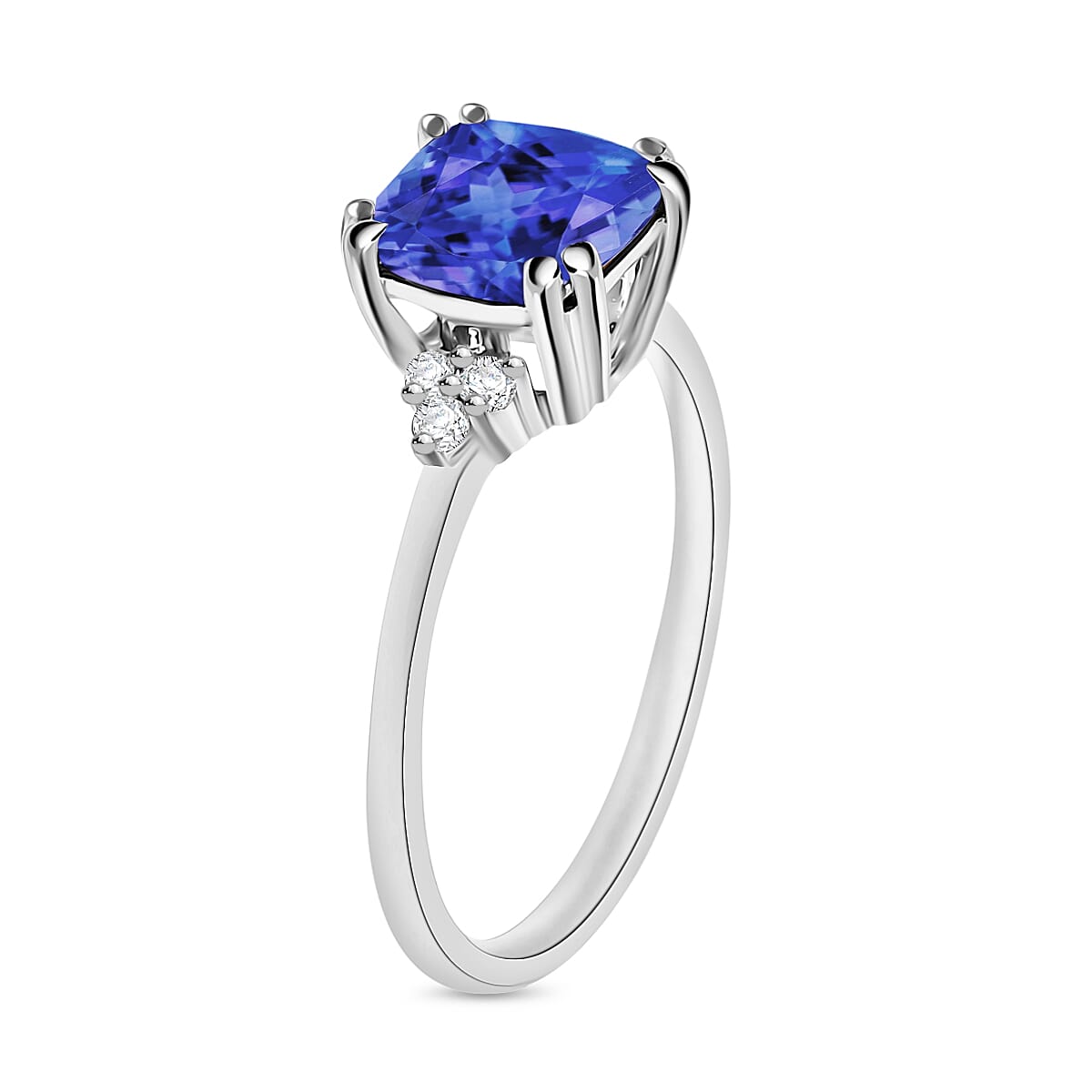Luxoro Premium Tanzanite and G-H I2 Diamond 1.49 ctw Ring in 10K White Gold (Size 10.0)