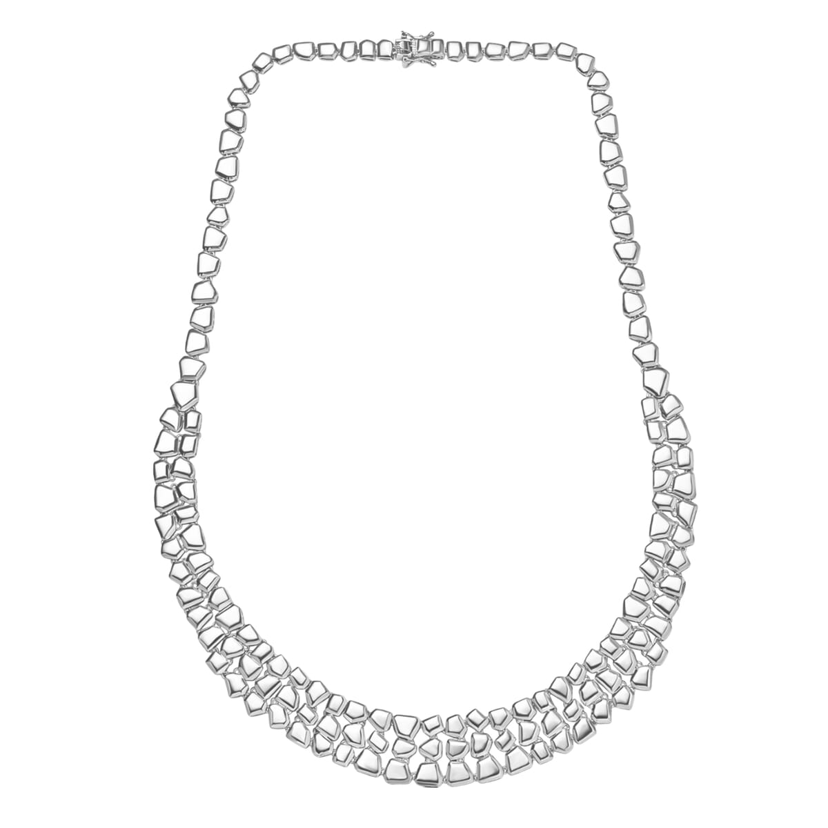 Designer Inspired Necklace in Rhodium Over Sterling Silver 42 Grams 20 Inches image number 3
