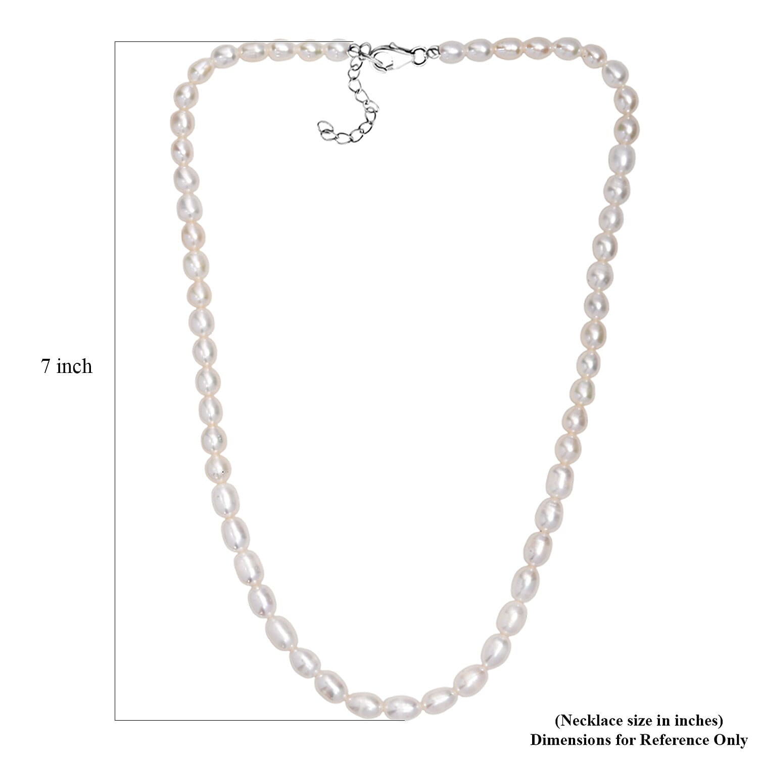 White Freshwater Pearl Cloud Kiss Necklace in Rhodium Over Sterling Silver 18 Inches