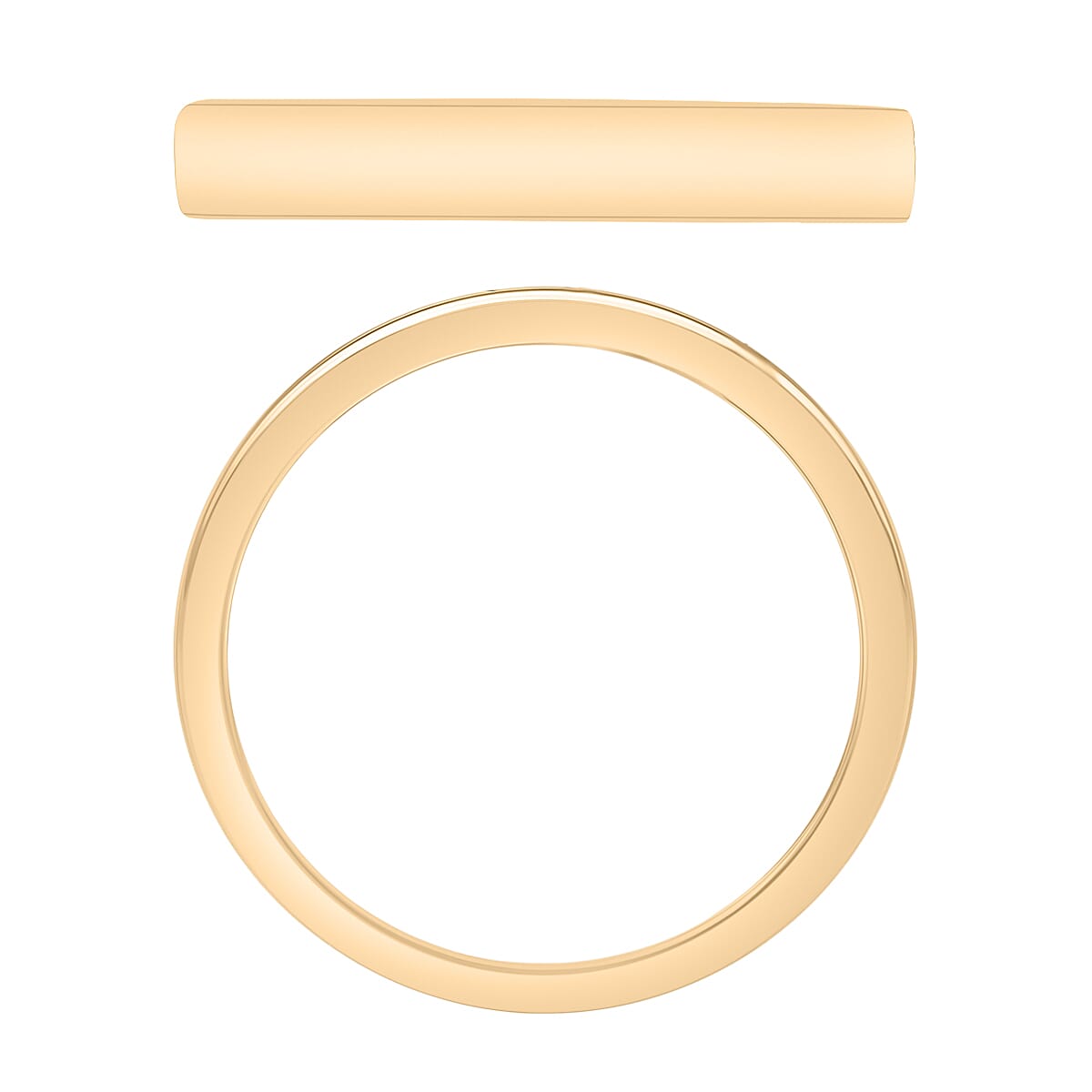 D'Joy Band Ring in 18K Vermeil Yellow Gold Over Sterling Silver (Size 8.0) 3.6 Grams