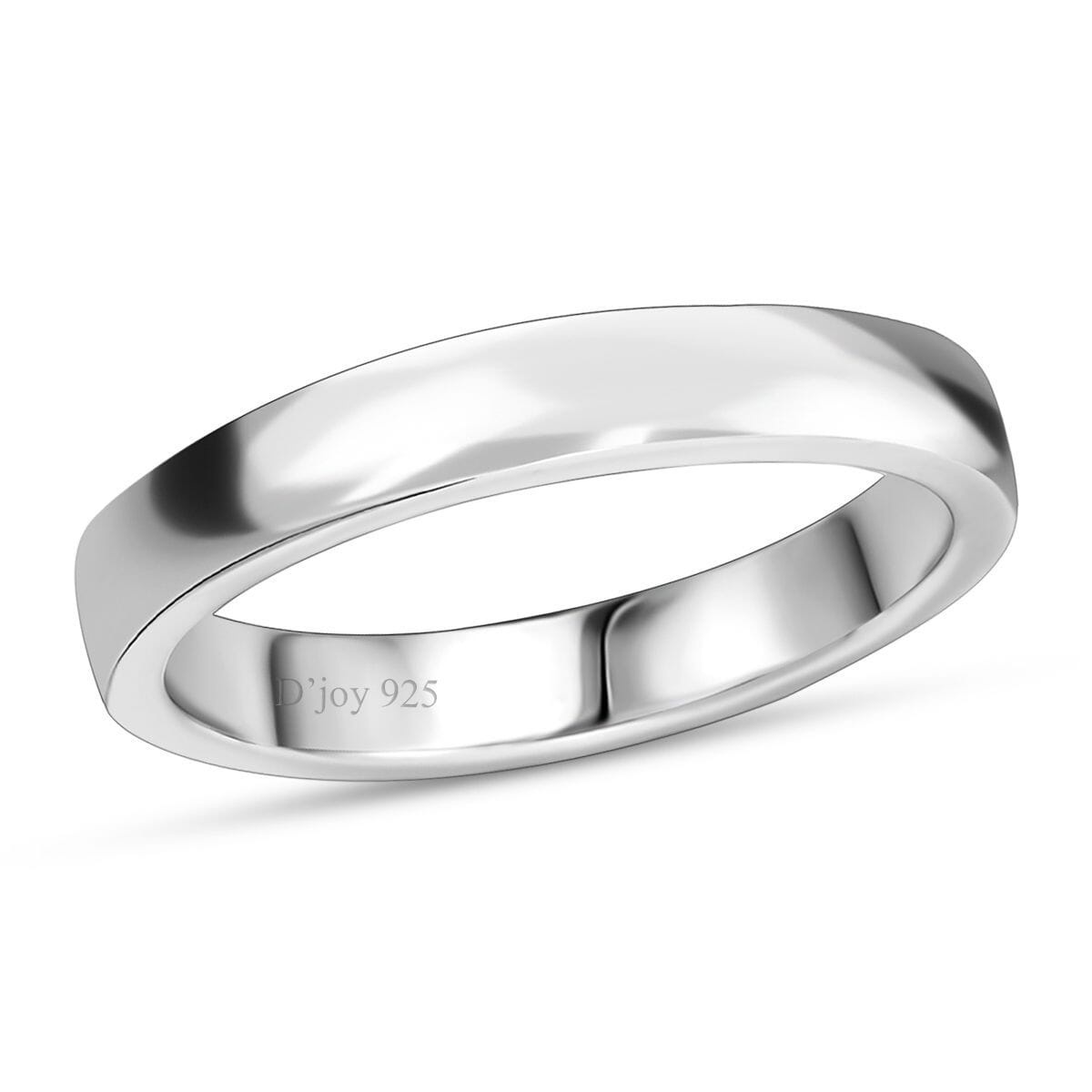 D'Joy Band Ring in Rhodium Over Sterling Silver (Size 5.5) 3.60 Grams image number 0