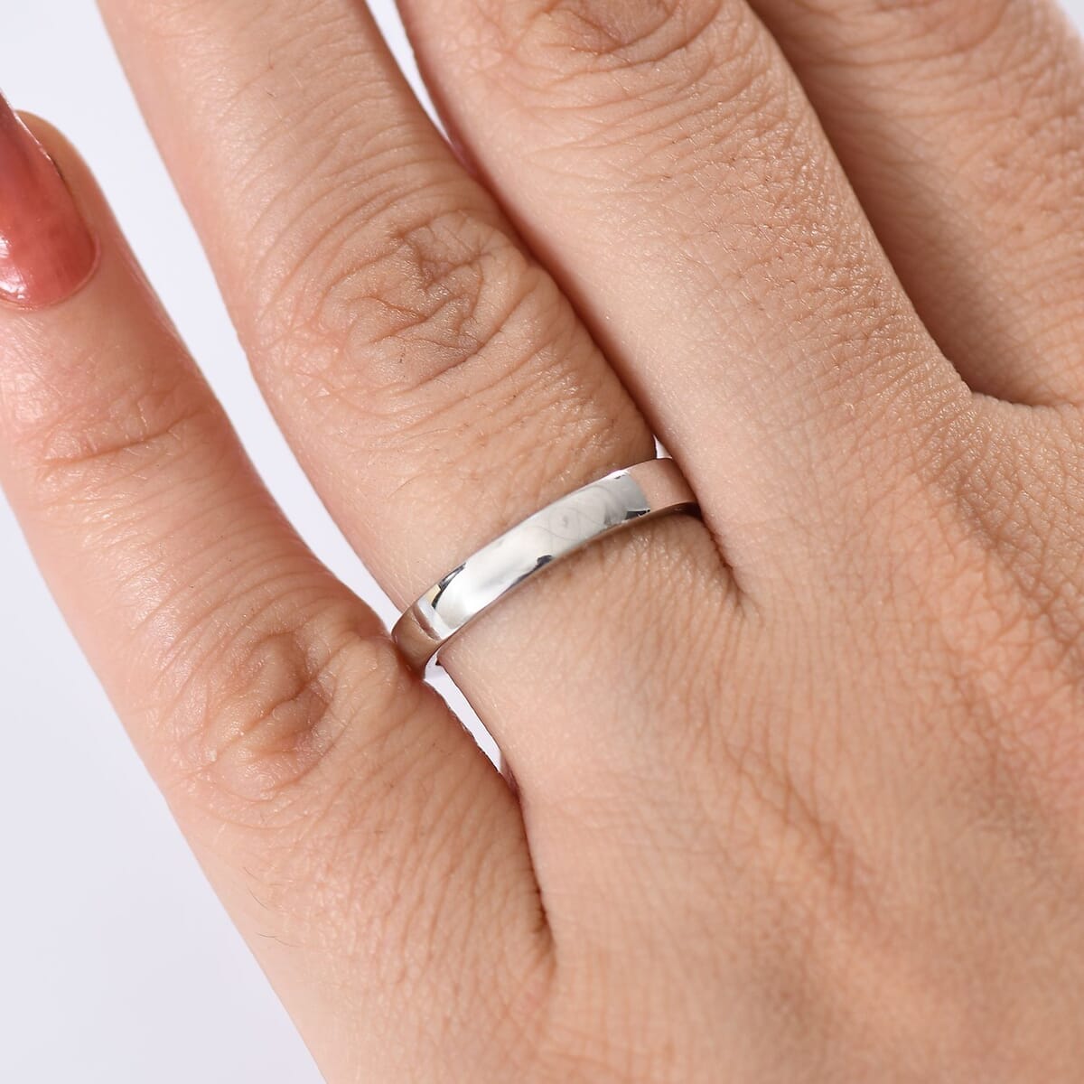 D'Joy Band Ring in Rhodium Over Sterling Silver (Size 5.5) 3.60 Grams image number 2