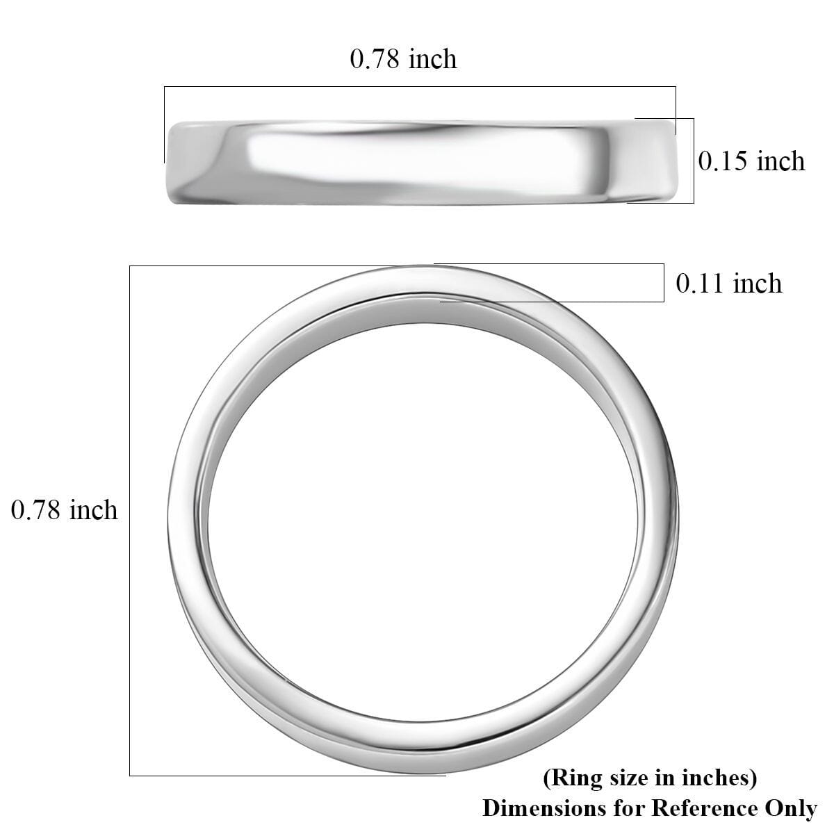 D'Joy Band Ring in Rhodium Over Sterling Silver (Size 5.5) 3.60 Grams image number 5