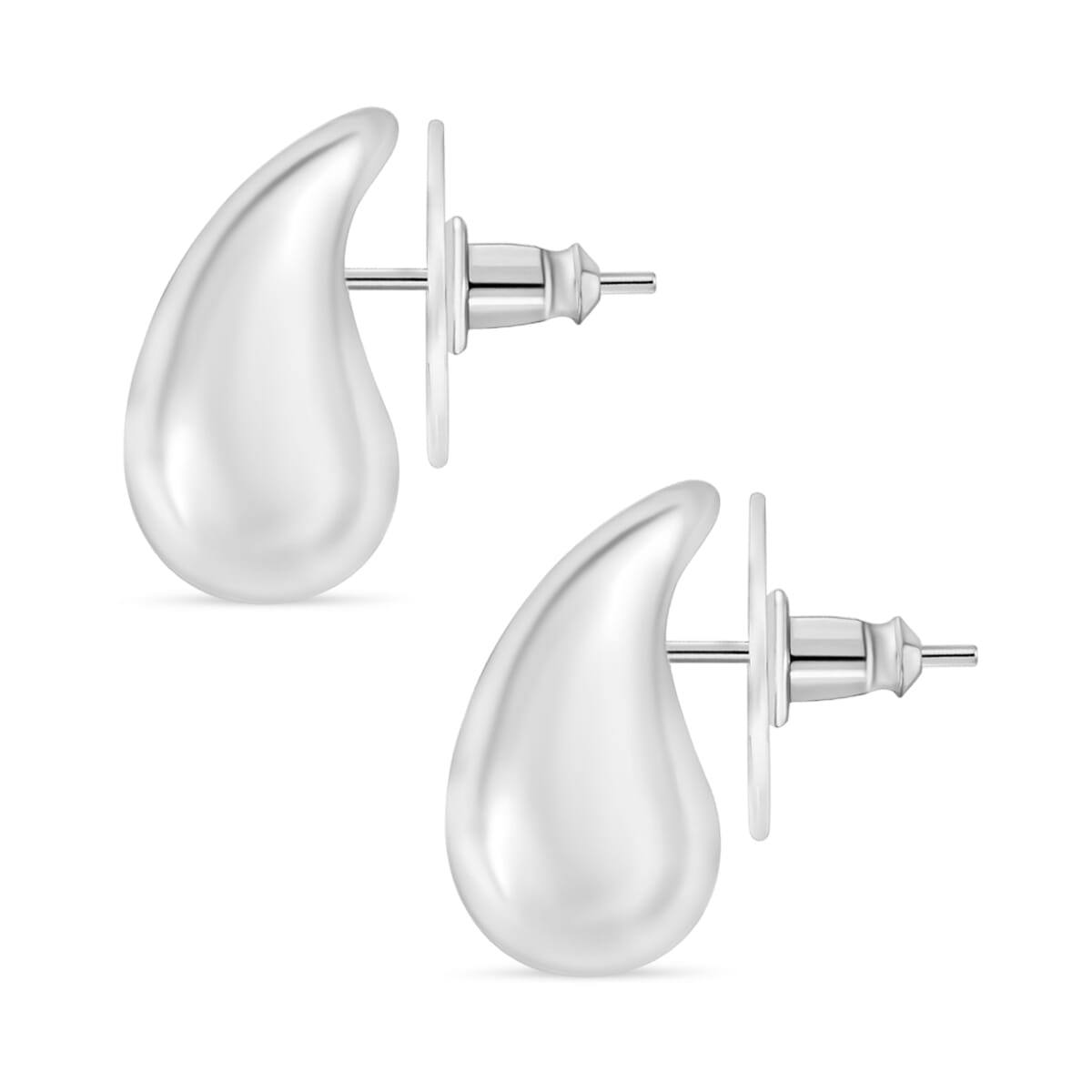 Raindrop Earrings in Rhodium Over Sterling Silver 6 Grams image number 2